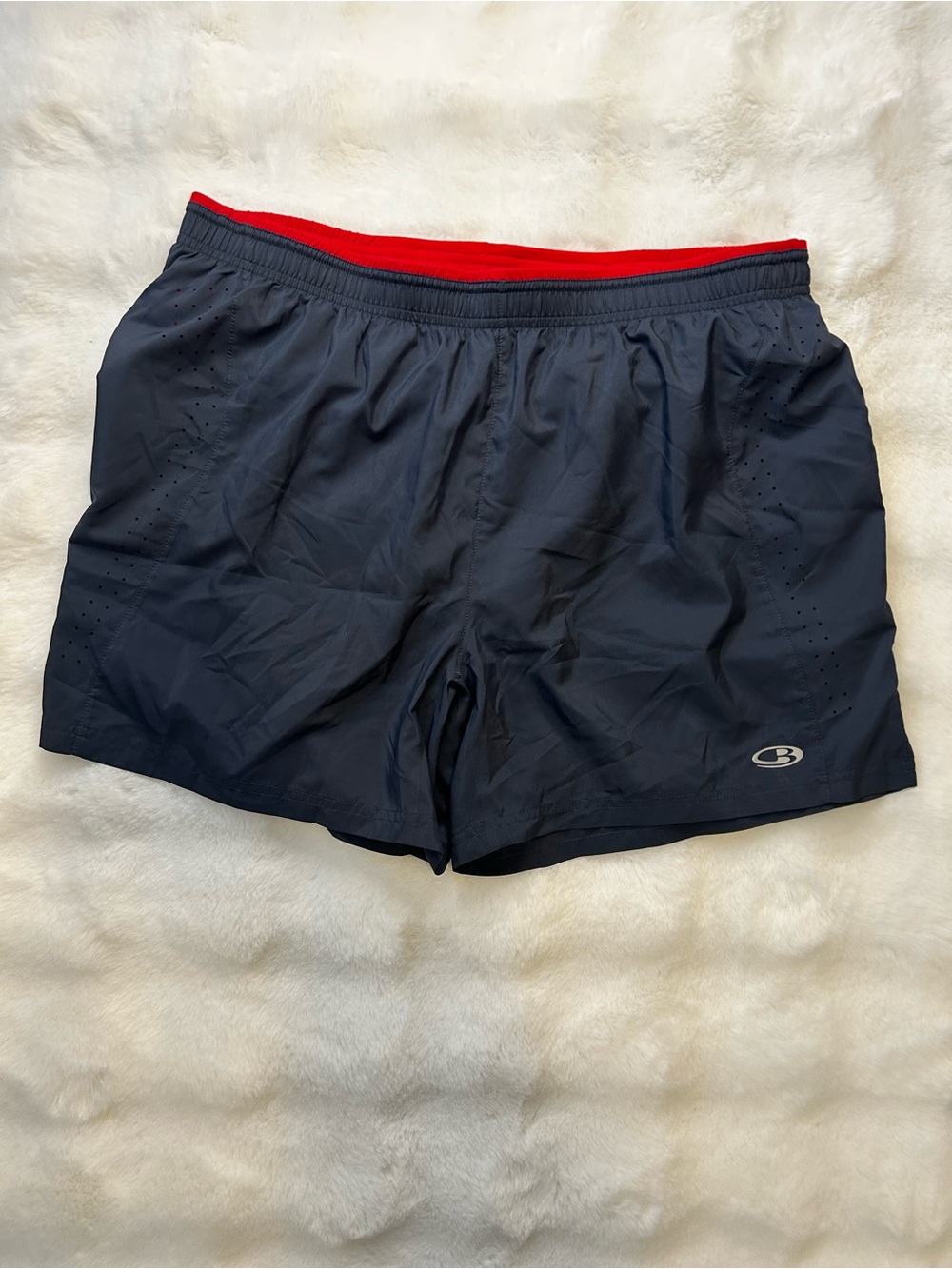Icebreaker Men's Navy Shorts with Red Waistband